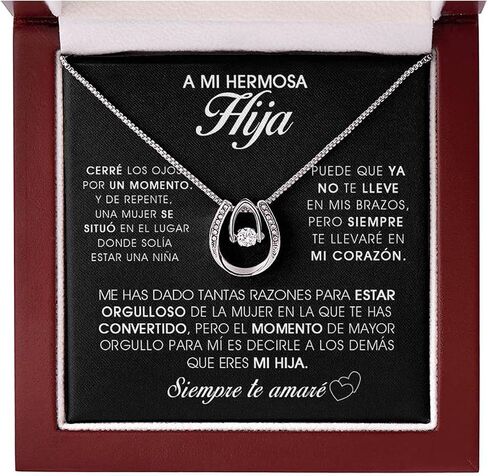 IVY MODA A Mi Hija - Collar De Amor Eterno, Regalos Para El Dia De La Madre En Español, Collar Para El Amor De Mi Vida, Regalos Para Papa De Hija, Regalo Para Una Hija in Saudi Arabia