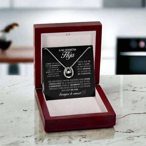 IVY MODA A Mi Hija - Collar De Amor Eterno, Regalos Para El Dia De La Madre En Español, Collar Para El Amor De Mi Vida, Regalos Para Papa De Hija, Regalo Para Una Hija in Saudi Arabia