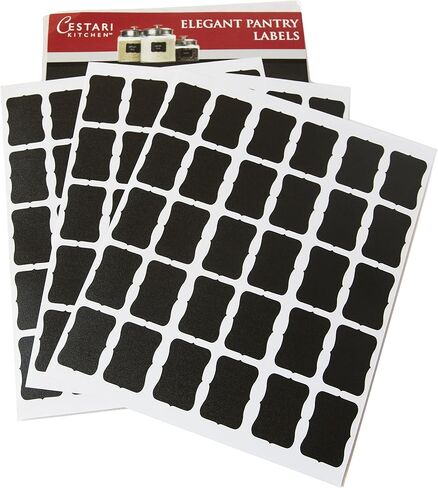 ملصقات السبورة - ملصقات الطباشير من Cestari Kitchen - مجموعة مكونة من 52 ملصقًا متنوعًا ممتازًا وقابل لإعادة الاستخدام من ملصقات السبورة السوداء المزخرفة لتنظيم أنيق وديكورات الزفاف والمشروعات اليدوية in Kuwait