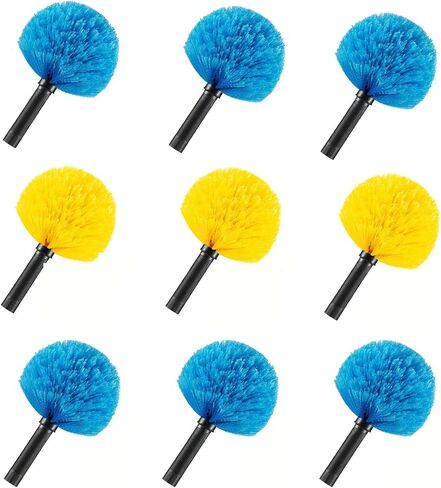 9pcs Twist-on Webster Cobweb Duster Head Brush | Spider Web Remover Brush | Cobweb Duster Head Attachment for Outdoor & Indoor Cleaning | Fits Standard 3/4 inch Threaded Poles (Orange) in Saudi Arabia