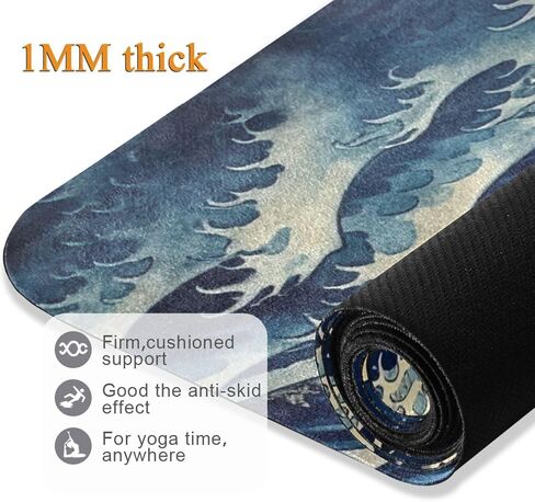 Skull Yoga Mat for Women Men 71" x 26" Non Slip Exercise & Fitness Mat 1mm Thick Workout Mat for Yoga, Pilates, Come with Storage Bag in Saudi Arabia