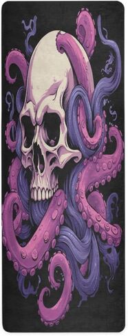 Skull Yoga Mat for Women Men 71" x 26" Non Slip Exercise & Fitness Mat 1mm Thick Workout Mat for Yoga, Pilates, Come with Storage Bag in Saudi Arabia