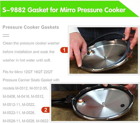 (2 قطعة) حشية بديلة لطباخ الضغط ميرو S-9882 لطباخ ضغط ميرو 12qt/16qt/22qt موديل M-0512، M-0522، M-0312، M-0416، M-0622 in Kuwait