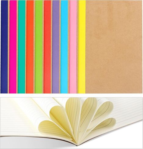 دفاتر ملاحظات Toplive A5 Kraft، 10 عبوات من دفاتر الملاحظات المسطرة بالكلية مع عمود قوس قزح 8.3 × 5.5 بوصة للمدرسة المكتبية in Kuwait