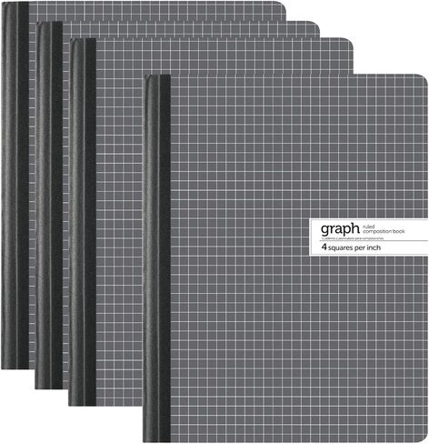 1InTheOffice Graph Composition Notebook, 9.75" x 7.5" Graphing Notebook, 100 Sheets 4 Pack in Saudi Arabia