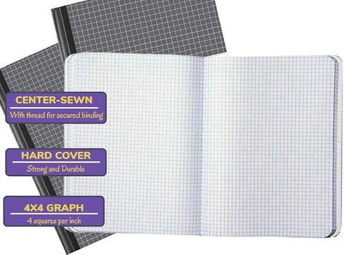 1InTheOffice Graph Composition Notebook, 9.75" x 7.5" Graphing Notebook, 100 Sheets 4 Pack in Saudi Arabia