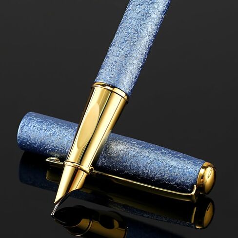 Andibro Fancy Metal Fountain Pen، Fine Nip Pen، Frosted Finish Fountain Pen سباركلي بريق فاخر، قلم خط خفيف الوزن، قلم عمل نحيف للرجال والنساء المكتب (فضي) in Saudi Arabia