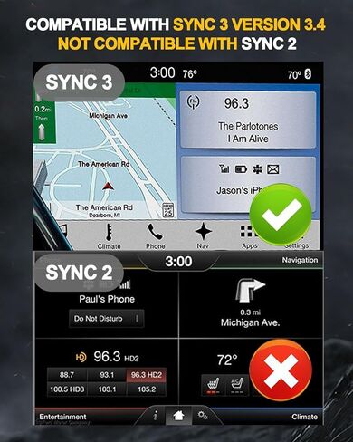 Carplay USB Interface Hub USB + Type-C Module HC3Z-19A387-B-G متوافق مع Ford Lincoln SYNC 3 الإصدار 3.4، مناسب لأجهزة Apple Android، ويدعم الشحن السريع in Kuwait