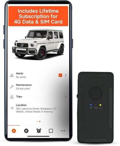 GPS Tracker for Vehicles No Monthly Fee, No Subscription, SIM and Data Included, 4G, Vehicle Location, Trip History, Alerts, GeoFence, USA Developed, Mini Magnetic Portable, Moto Watchdog in Saudi Arabia