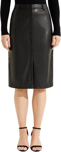 Faux Leather Skirt Midi Pencil Skirt for Women Vintage Skirt for Work in Saudi Arabia