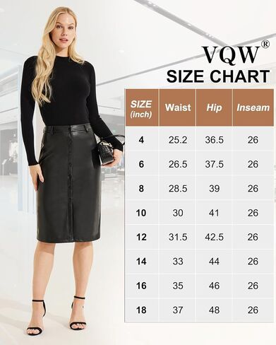 Faux Leather Skirt Midi Pencil Skirt for Women Vintage Skirt for Work in Saudi Arabia