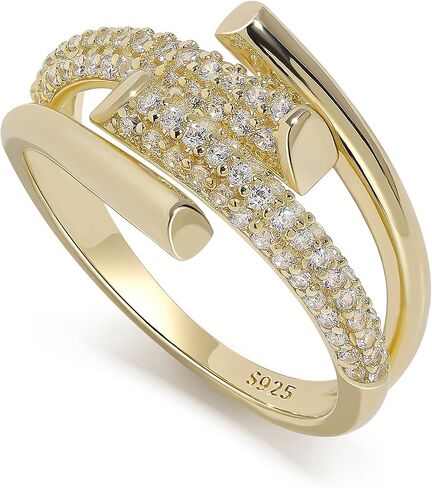 Meissa Thumb Ring for Women 925 Sterling Silver Open Front Ring Hug Ring Handmade Chunky Bands Gold Plated Ring Size Adjustable, Gold in Saudi Arabia