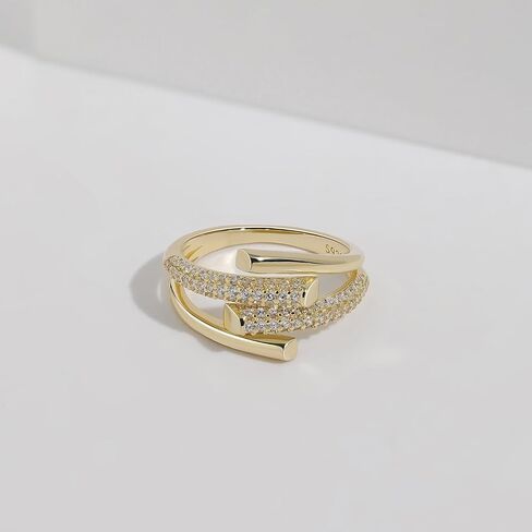 Meissa Thumb Ring for Women 925 Sterling Silver Open Front Ring Hug Ring Handmade Chunky Bands Gold Plated Ring Size Adjustable, Gold in Saudi Arabia