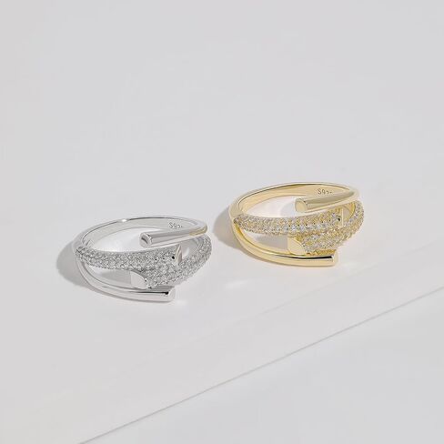 Meissa Thumb Ring for Women 925 Sterling Silver Open Front Ring Hug Ring Handmade Chunky Bands Gold Plated Ring Size Adjustable, Gold in Saudi Arabia