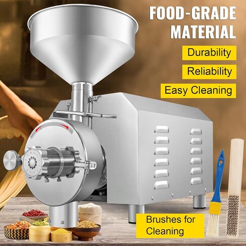 VEVOR Soybean Grinder Commercial Grinding Machine for Spices 3000W Corn Mill Grinder 50-60 KG/H Stainless Steel Corn Grinder Industrial Flour Milling Machine for Pepper Soybean Peanut Herbs Grains in Saudi Arabia