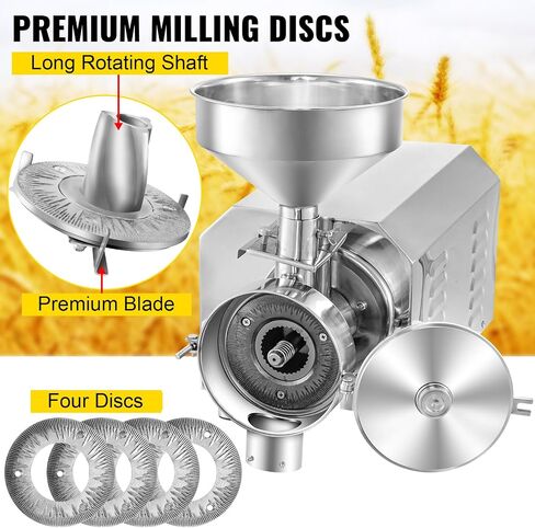 VEVOR Soybean Grinder Commercial Grinding Machine for Spices 3000W Corn Mill Grinder 50-60 KG/H Stainless Steel Corn Grinder Industrial Flour Milling Machine for Pepper Soybean Peanut Herbs Grains in Saudi Arabia