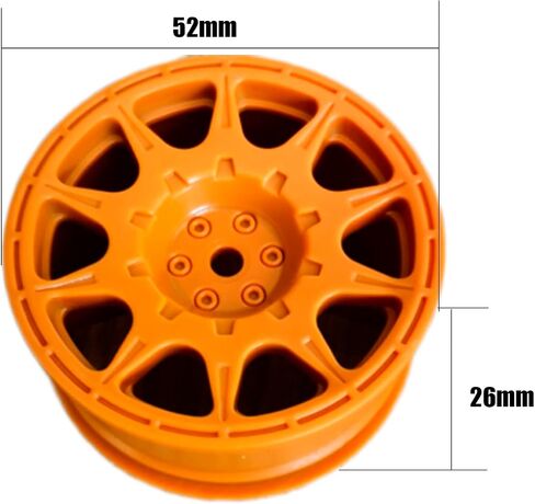 4 قطع 65 مم RC Rally Car إطارات مطاطية وإطارات عجلات بلاستيكية عتيقة 12 مم سداسية لـ 1/10 RC على الطريق الانجراف Rally Racing Car HSP Tamiya Sakura HPI HSP TT02 قطع غيار الشاحنات (10 تكلم-ذهبي) in Kuwait