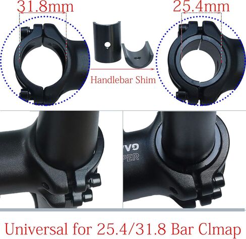GANOPPER 35 Degree 25.4/31.8 Universal Bike Stem 70mm 80mm 90mm 100mm 110mm Road Bicycle Handlebar Stem with Bicycle Shim in Kuwait