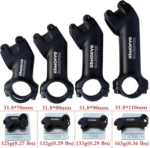 GANOPPER 35 Degree 25.4/31.8 Universal Bike Stem 70mm 80mm 90mm 100mm 110mm Road Bicycle Handlebar Stem with Bicycle Shim in Kuwait
