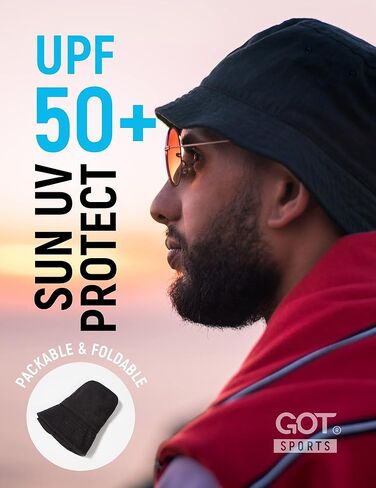 GOT Sports Bucket Hat for Women - Sun Hats for Summer with Chin String - Detachable, 100% Cotton, Packable Beach Hat UPF 50 in Saudi Arabia