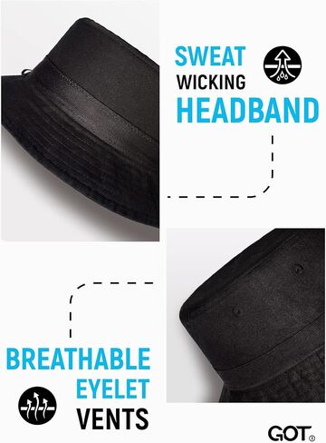 GOT Sports Bucket Hat for Women - Sun Hats for Summer with Chin String - Detachable, 100% Cotton, Packable Beach Hat UPF 50 in Saudi Arabia