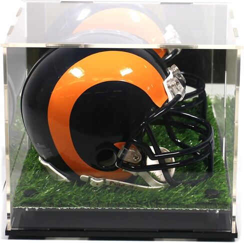 Mini Football Helmet Display Case Stand (2Pack) Box Sports Memorabilia Collectibles (Mirror Platform (2-Pack)) in Kuwait