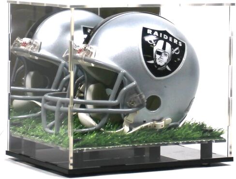 Mini Football Helmet Display Case Stand (2Pack) Box Sports Memorabilia Collectibles (Mirror Platform (2-Pack)) in Kuwait
