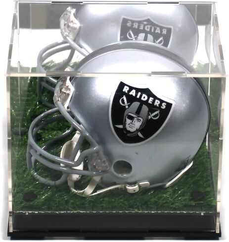 Mini Football Helmet Display Case Stand (2Pack) Box Sports Memorabilia Collectibles (Mirror Platform (2-Pack)) in Kuwait