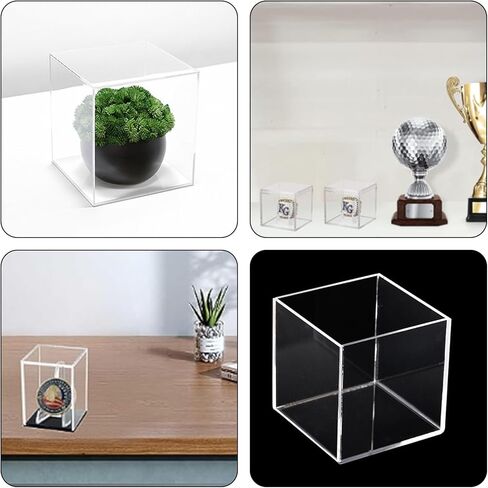 حافظة عرض من الأكريليك الشفاف من AnRui للمقتنيات التذكارية، علبة عرض حامل حلقة بيسبول مكعبة، صندوق تخزين مربع صغير لشخصيات الحركة، الصور، الكريستال، المجوهرات، عرض الحلوى in Kuwait