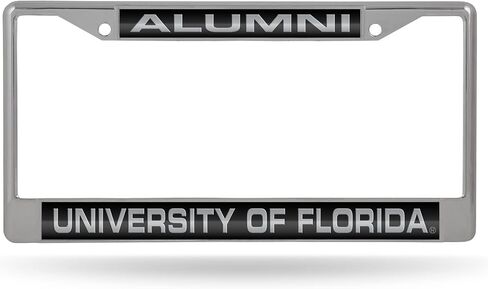 Rico Industries NCAA Florida Gators Alumni Laser Cut Inlaid Standard Chrome License Plate Frame in Saudi Arabia