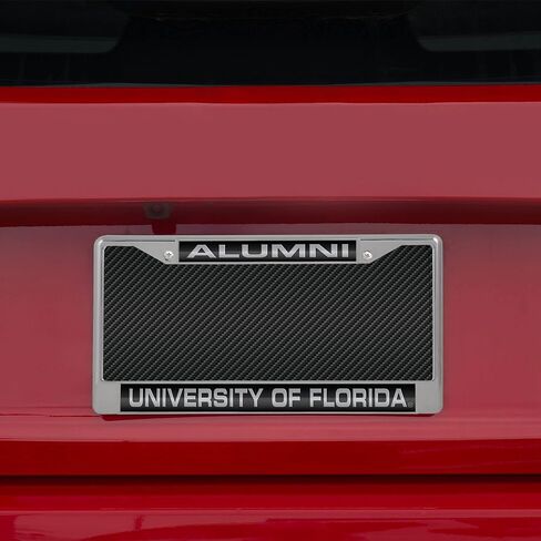 Rico Industries NCAA Florida Gators Alumni Laser Cut Inlaid Standard Chrome License Plate Frame in Saudi Arabia