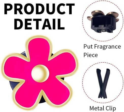 ديزي زهرة الهواء تنفيس كليب الهواء المعطر اكسسوارات السيارات لطيف زينة السيارة للنساء الفتيات (أبيض، أبيض، أبيض) in Kuwait