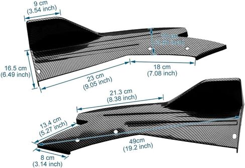 Blueshyhall سيارة المصد الخلفي ABS العالمي 1 زوج مصد الشفاه قطاع المفسد الجانب الحاجز تنورة الشفاه الفاصل المضادة للخدش حامي - ألياف الكربون in Kuwait