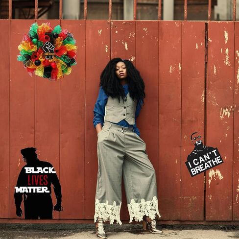 إكليل Juneteenth للباب الأمامي، 19 يونيو 1865، أكاليل بأربعة ألوان، يوم تذكاري لحرية الاحتفال بالمهرجان الأمريكي الأفريقي، ديكورات Juneteenth لساحة ديكور الحائط المنزلي، الشرفة in Kuwait