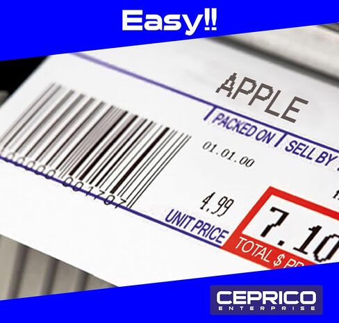 CEPRICO - ملصقات مقياس CAS 8010 | 36 لفة لموازين CAS | ملصق مقياس الطباعة CAS lst-8010 | الجودة للمقياس الرقمي CAS | يو بي سي | كاس ليرة لبنانية 1000 | 700 ملصق للموازين | جربها in Kuwait