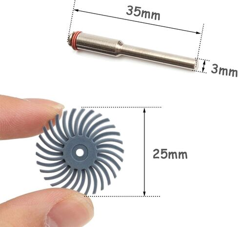 Bestgle 18 قطعة 25 مم/1 بوصة مجموعة متنوعة من الفرش الكاشطة بشعيرات نصف قطرية مختلطة مع 6 قطع مماسك 3 مم للأدوات الدوارة لتنظيف اللمسات النهائية وتلميع إزالة الأزيز، حبيبات 80/120/220/400/600/1000 in Kuwait