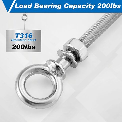 Blulu 20 Pieces 1/4"-20 Eye Bolt 316 Stainless Steel Eye Bolt, Heavy Duty Shoulder Eyebolts Screws with Washer and Nuts in Saudi Arabia