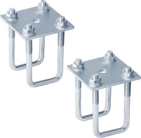 2 Sets Heavy Duty Square U-Bolt Tieplate,Inner Size:2"W x 4-1/4"L Electrogalvanized U-Bolts with 5mm Thickness Washers and Nuts,for Sailboat Trailer Automobiles Trailer Industrial Parts in Saudi Arabia