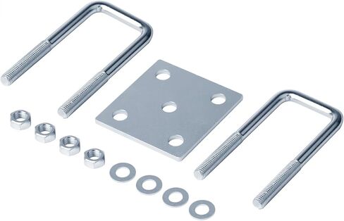 2 Sets Heavy Duty Square U-Bolt Tieplate,Inner Size:2"W x 4-1/4"L Electrogalvanized U-Bolts with 5mm Thickness Washers and Nuts,for Sailboat Trailer Automobiles Trailer Industrial Parts in Saudi Arabia