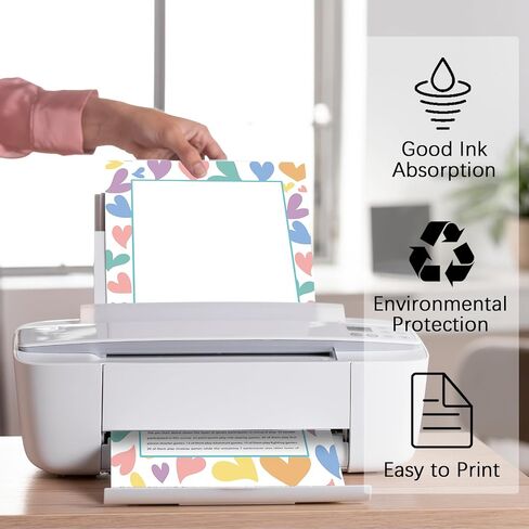 100 Sheets Stationery Computer Paper, 8.5 x 11 Printing/Writing Papers for Bulletin Border, Boho Holiday Stationery Letterhead for Decorative, Printer Friendly for Invitations in Saudi Arabia