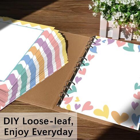 100 Sheets Stationery Computer Paper, 8.5 x 11 Printing/Writing Papers for Bulletin Border, Boho Holiday Stationery Letterhead for Decorative, Printer Friendly for Invitations in Saudi Arabia
