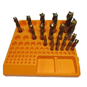 20 Pcs TiN Coated HSS End Mill Set, 3/16" to 3/4",2 & 4 Flute Straight Shank Milling Bits for Wood Case, Center Cutting Machine Accessories in Kuwait