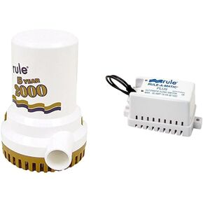 حزمة مضخة ماء آسن من سلسلة Rule 09 Gold 2000 GPH مع مفتاح تعويم Rule-A-Matic Plus وحامل مصهر وأختام محكمة للرطوبة in Kuwait