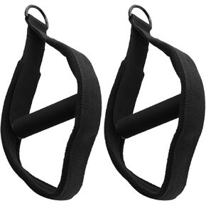 Double Loop Pilates Circle Foot Straps For Reformer, For POLAR Fleece Exercise Bands With D-Rings & for cross Bar, 2-Pack Black Yoga Fitness Equipment For Home Gym in Kuwait