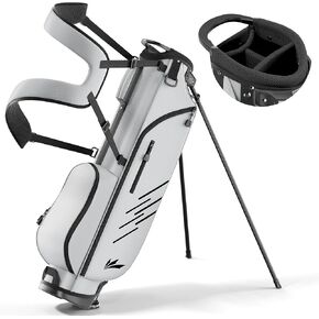 Lightweight 4-Way Golf Stand Bag – Compact Carry/Range Bag, Ideal for Half Set (7-8 Clubs), Comfortable Backpack Strap, Stable Auto Stand with Rain Hood in Kuwait