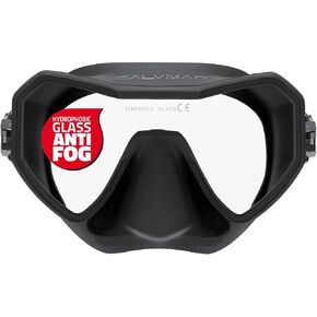 SALVIMAR Adult Neo Anti-Fog Diving Mask - Tempered Glass Wide-View Scuba & Spearfishing Mask with Integrated Anti-Fog Monocular Lens, Silicone Skirt & Adjustable Strap in Kuwait