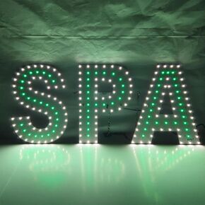 EPL SPA GREEN, LED 1G On-Off sign, Eye-Catching sign, Super Bright, 10"x24", Relaxing Massage, Beauty Wellness Center, Salon Business decor, Storefront display in Kuwait