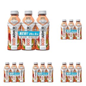 BODYARMOR ZERO Sugar Cherry Berry Lemonade Drink Electrolyte، نكهات طبيعية، زجاجات 12 أونصة سائلة (8 عبوات)، فيتامينات ب ومضادات الأكسدة، ترطيب خالٍ من السكر in Kuwait