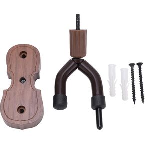 HERCHR Violin Wall Mount, Black Walnut Wood Violin Hanger Wall Mount with Bow Holder for Music Studio, Bedroom, Living Room in Kuwait