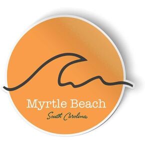Squiddy Myrtle Beach South Carolina Wave - ملصق فينيل لاصق للهاتف والكمبيوتر المحمول وزجاجة المياه (ارتفاع 2.5 بوصة) in Saudi Arabia